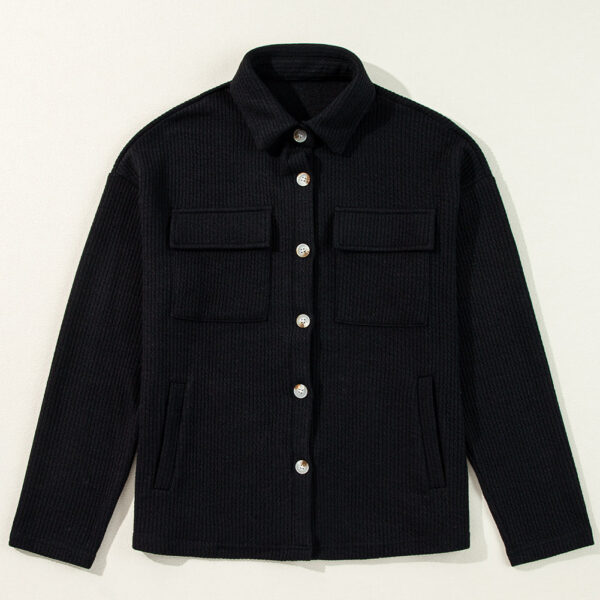 This corduroy jacket brings texture and warmth to your wardrobe. Embrace a timeless and versatile style with its solid color design. The buttoned closure adds a touch of polish and structure. And don't forget the chest pockets for added functionality and