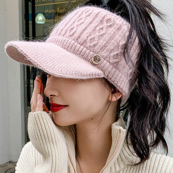 Simple Keep Warm Jacquard Solid Color Hats&Caps PINK-One_size SkuCY-!111923MaterialRhinestone