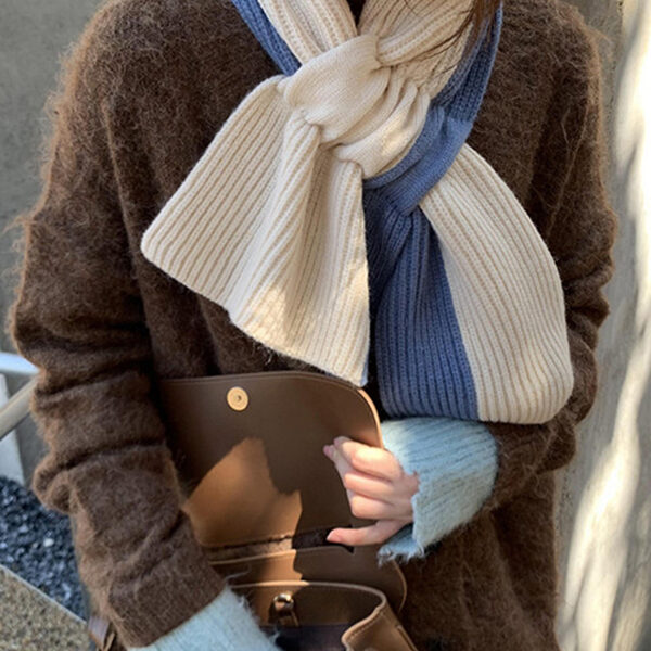 Simple Keep Warm Contrast Color Shawl&Scarf BLUE-One_size SkuCY-!111279MaterialAcrylic