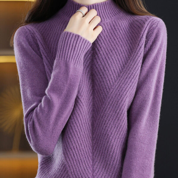 SkuCY-!111822MaterialWool StyleLong Sleeves FeatureSolid Color NecklineHalf Turtleneck OccasionCasual