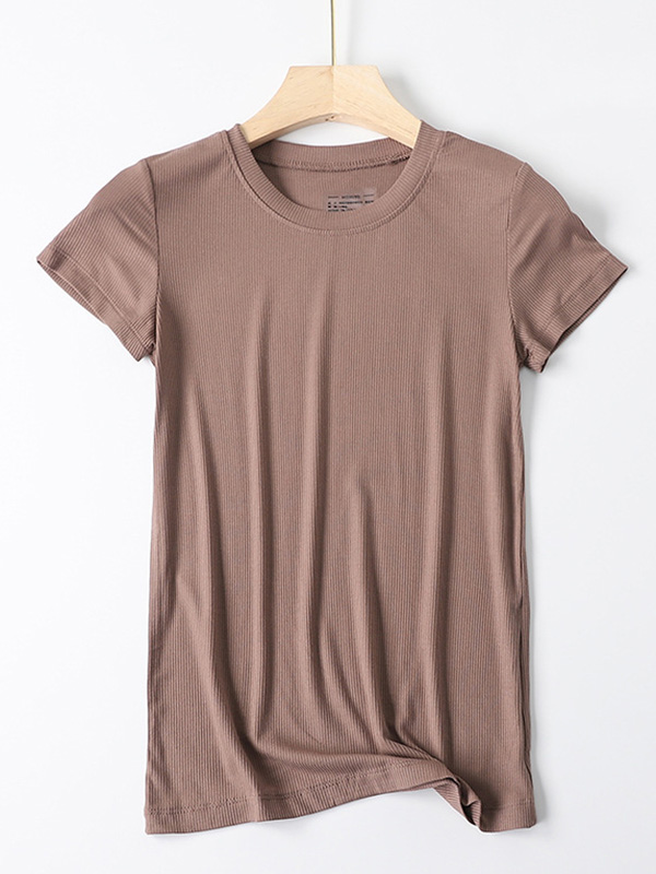 SkuCY-!75910MaterialModal StyleShort Sleeves FeatureSolid Color NecklineRound-neck OccasionCasual