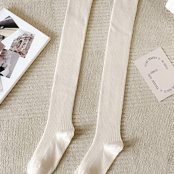 Casual Wool Solid Color Over The Knee Stockings Accessories CREAMY-One_size SkuCY-!110769MaterialWool FeatureSolid Color OccasionCasual SeasonsSpring