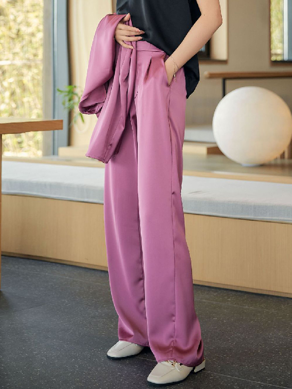 SkuCY-!107548MaterialPolyester StyleWide Leg FeatureSolid Color OccasionCasual