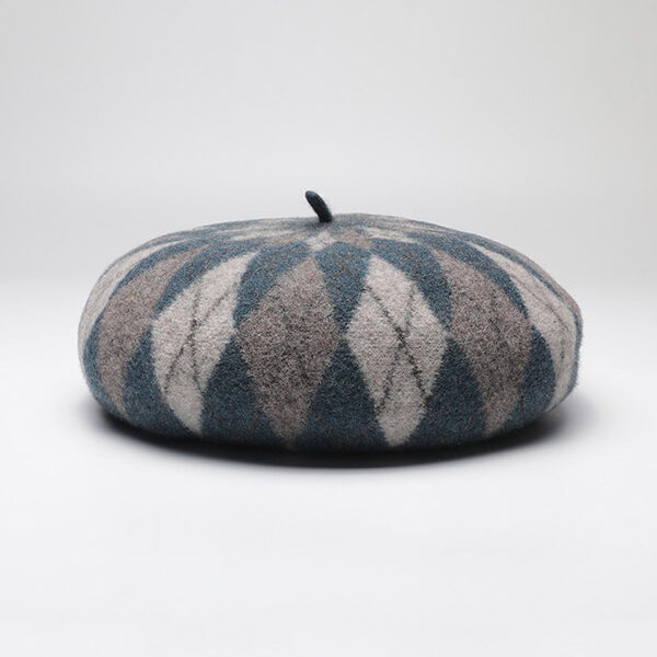 SkuCY-!110504MaterialWool FeatureContrast Color OccasionVintage TypeBeret Hat ColorGRAY