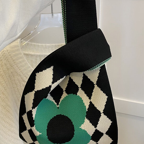 Rhombus Floral Printed Woven Handbag Bags Accessories BLACK-One_size SkuCY-!116221MaterialPolyester FeatureRhombus