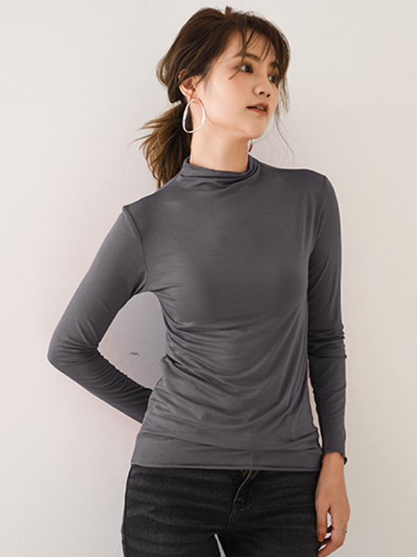 SkuCY-!94456MaterialModal StyleLong Sleeves FeatureSolid Color NecklineHigh-neck OccasionGoing out