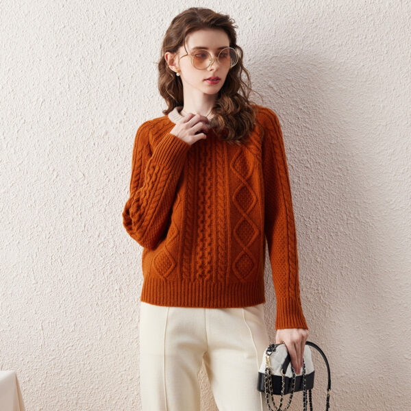 Fabric:100% Wool Detail Craftsmanship: This sweater features exquisite cable knit detailing