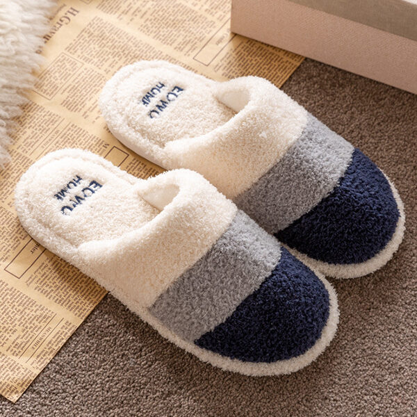 Indoor Non-Slip Keep Warm Striped Slippers NAVY-38-39 SkuCY-!110280MaterialPVC