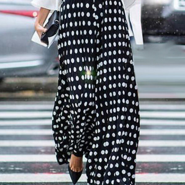 SkuCY-!109820MaterialPolyester StyleWide Leg FeaturePolka Dot OccasionCasual
