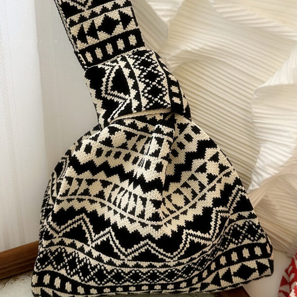 Rhombus Woven Handbag Bags Accessories BLACK-One_size SkuCY-!116202MaterialPolyester FeatureRhombus OccasionCasual