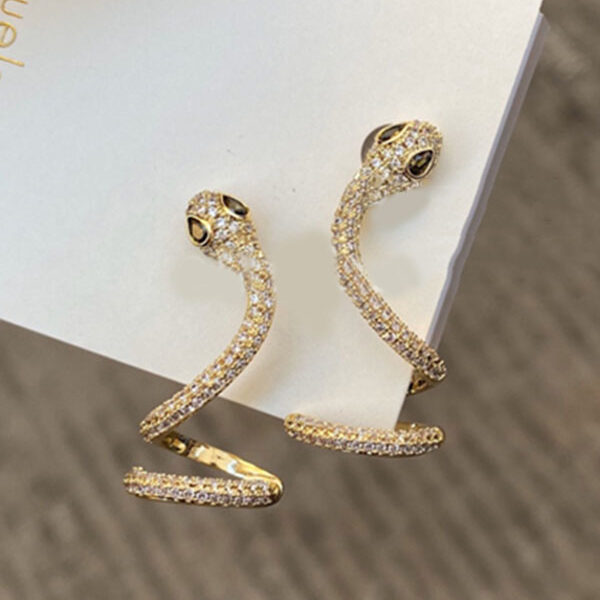 SkuCY-!116078MaterialAlloy FeatureSnake Shape OccasionStylish Selection TypeEarrings Accessories ColorGOLD