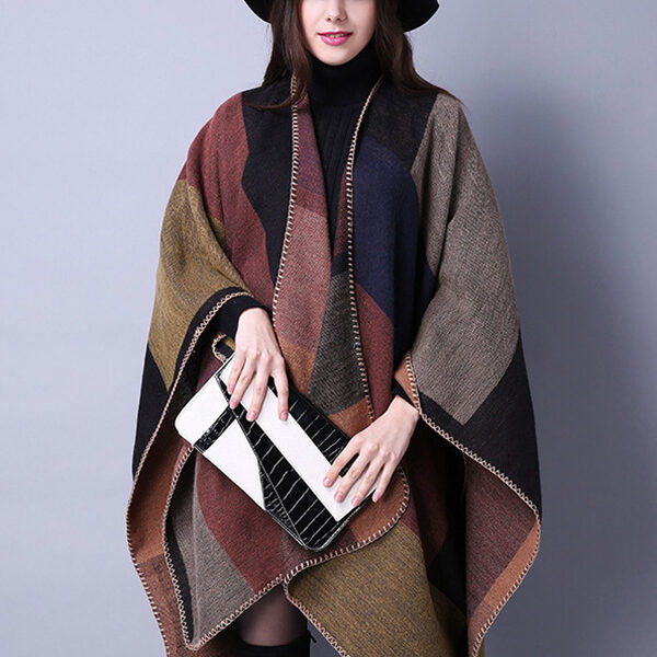 Imitation Cashmere Jacquard Tasseled Shawl Scarf KHAKI-FREE SIZE SkuCY-!72689MaterialImitated Cashmere