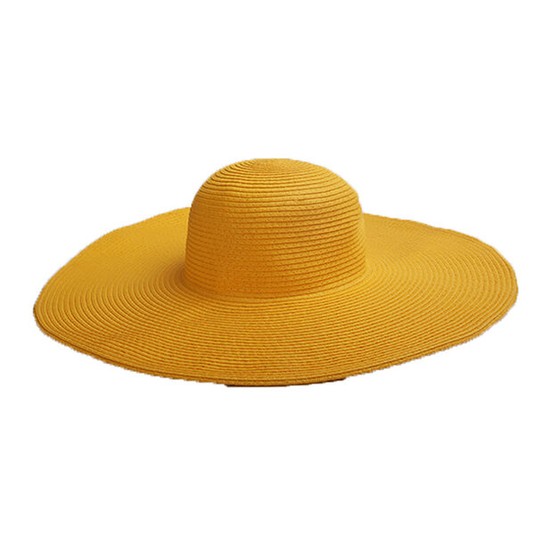 Simple Casual Vacation 10 Colors Wide Brim Hat YELLOW-One_size SkuCY-!100870MaterialStraw FeatureLong Brim