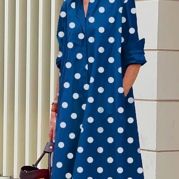 SkuCY-!108383MaterialPolyester StyleLong Sleeves FeaturePolka Dot NecklineLapel OccasionCasual