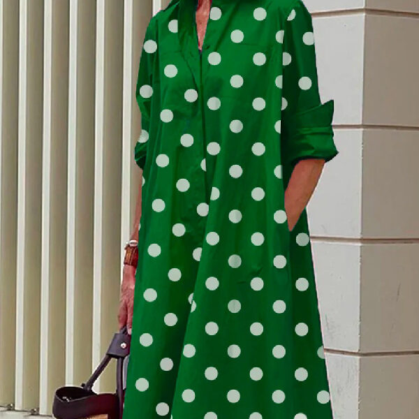 SkuCY-!108383MaterialPolyester StyleLong Sleeves FeaturePolka Dot NecklineLapel OccasionCasual