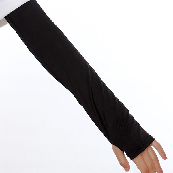 Ice Silk Sun Protection Simple Solid Color Sleevelet BLACK-One_size SkuCY-!103424MaterialIce Silk FeatureSun protection