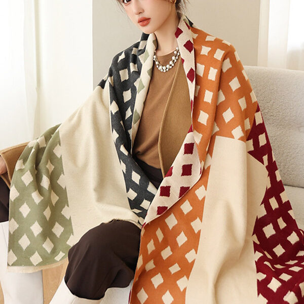 SkuCY-!95044MaterialImitated Cashmere FeatureContrast Color OccasionGoing out