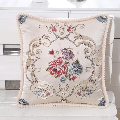 Floral Embroidered Pillow Case OFF-WHITE-LARGE SIZE Sku CY-!26894 Material Spandex Style Square Feature Printed