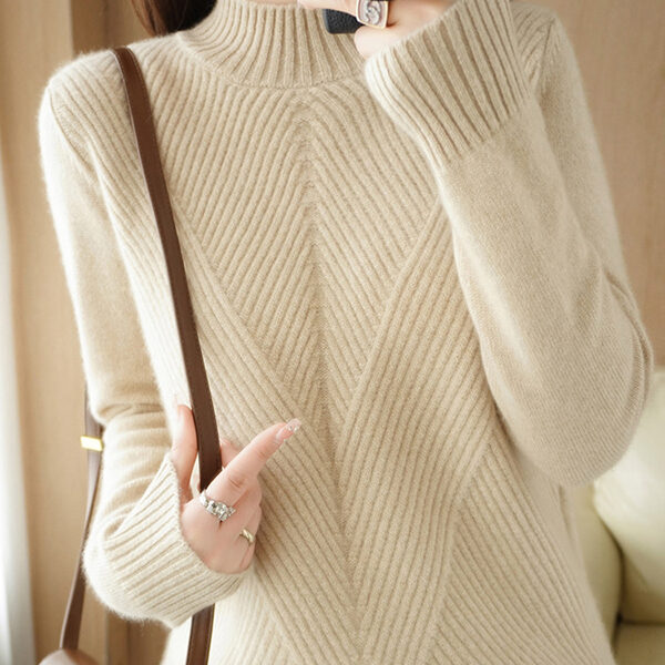 SkuCY-!111822MaterialWool StyleLong Sleeves FeatureSolid Color NecklineHalf Turtleneck OccasionCasual