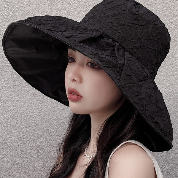 Simple Anti-UV Floral Fisherman Hat Sun Hat BLACK-One_size SkuCY-!105730MaterialPolyester FeatureFloral OccasionGoing out