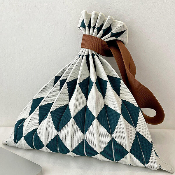 Contrast Color Pleated Plaid Woven Bags Accessories GREEN-One_size SkuCY-!115252MaterialPolyester