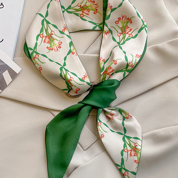 Rhombic Floral Printed Split-Joint Shawl&Scarf GREEN-One_size SkuCY-!115588MaterialSilk Imitation FeatureRhombic
