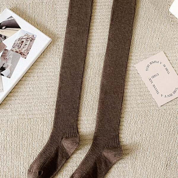 Casual Wool Solid Color Over The Knee Stockings Accessories COFFEE-One_size SkuCY-!110769MaterialWool FeatureSolid Color OccasionCasual SeasonsSpring