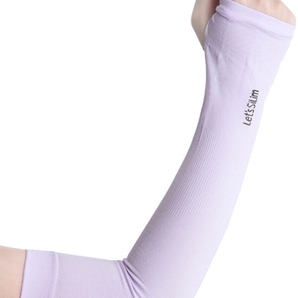 Ice Silk Sun Protection Solid Color Sleevelet PURPLE-FREE SIZE SkuCY-!83931MaterialIce Silk