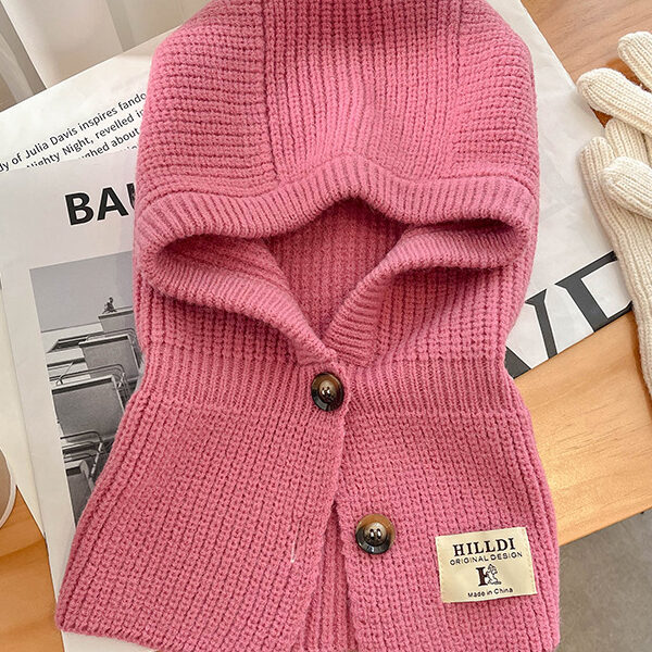 Simple Buttoned Keep Warm Solid Color Hats&Caps PINK-One_size SkuCY-!112636MaterialAcrylic