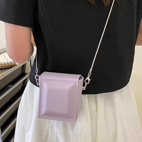 Fashion Solid Color PU Chocolate Shape Shoulder Bag PURPLE-SMALL SIZE SkuCY-!105617MaterialPU FeatureSolid Color