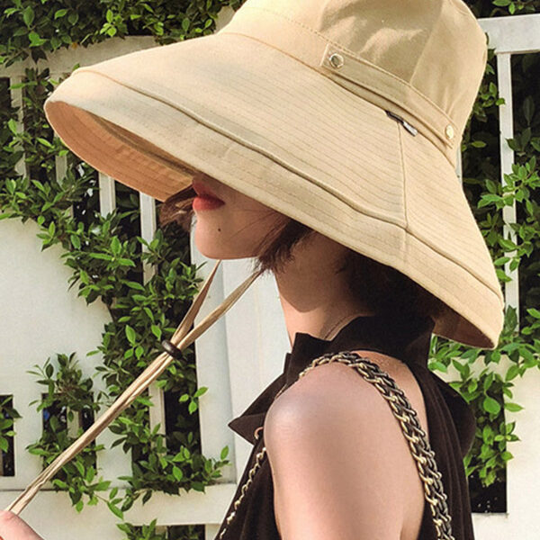 Casual Solid Sun-Protection Large Wide Brim Bucket Hat BEIGE-Adjustable SkuCY-!84616MaterialCotton-blend StyleSun-protection FeatureBreathable