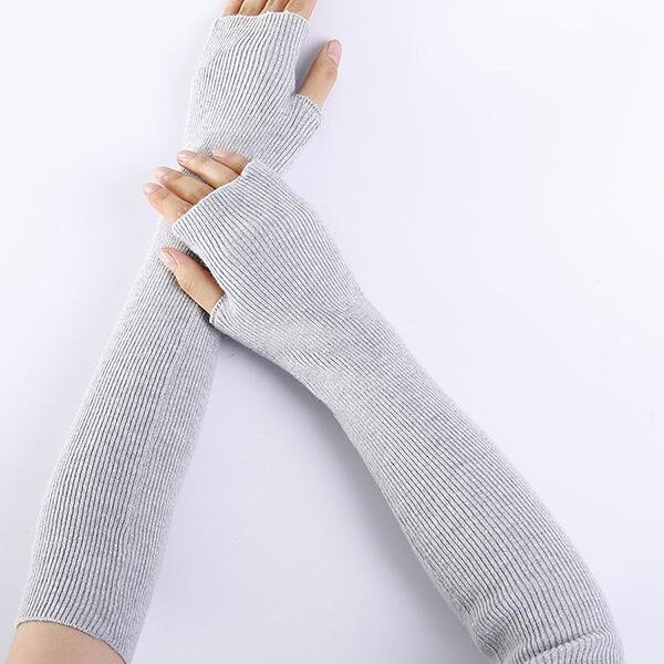 Knitted 7 Colors Sleevelet Accessories LIGHT GRAY Sku CY-!19497 Material Acrylic Fibres Occasion Casual Seasons Spring