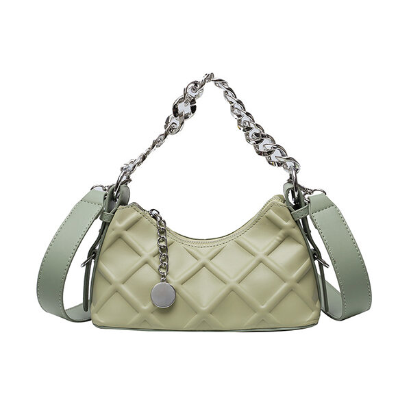 PU Chains Shiny Shoulder Bag Handbag GREEN-One_size SkuCY-!115371MaterialPU LiningPolyester