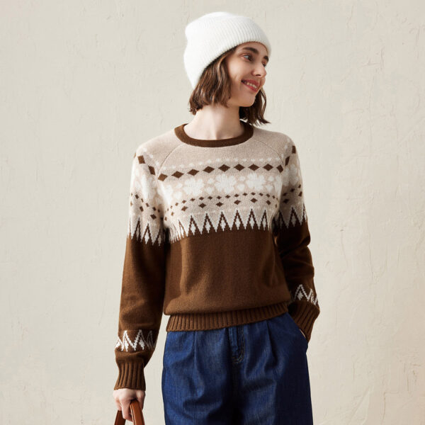 Embrace warmth and timeless style with this beautifully crafted sweater featuring a charming geometric pattern. This piece is designed for both comfort and style