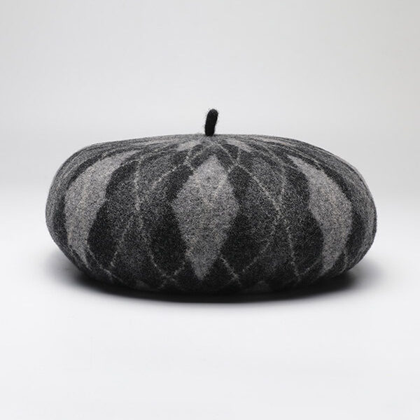 SkuCY-!110504MaterialWool FeatureContrast Color OccasionVintage TypeBeret Hat ColorGRAY