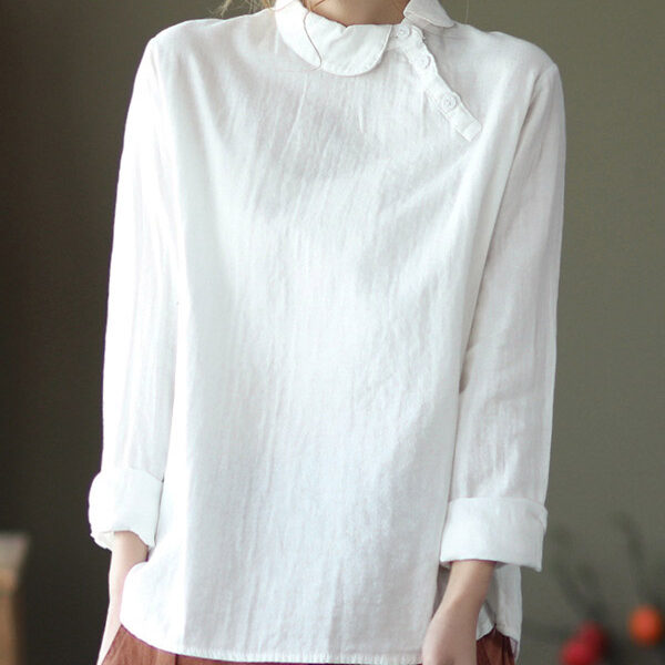 SkuCY-!85376MaterialRamie Cotton StyleLong Sleeves FeatureSolid Color NecklineLapel OccasionCasual