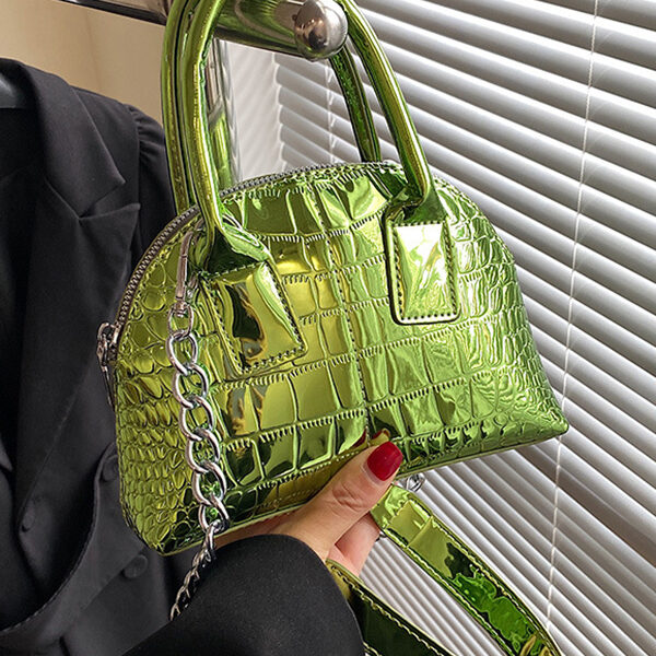 PU Chains Handbag Shoulder Bag GREEN-One_size SkuCY-!115375MaterialPU LiningPolyester