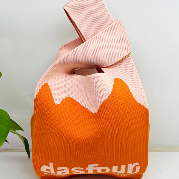 Cute Letter Print Contrast Color Woven Handbag Bags ORANGE-One_size SkuCY-!116630MaterialPolyester LiningPolyester FeatureLetter Print