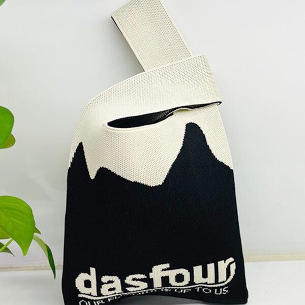 Cute Letter Print Contrast Color Woven Handbag Bags BLACK-One_size SkuCY-!116630MaterialPolyester LiningPolyester FeatureLetter Print