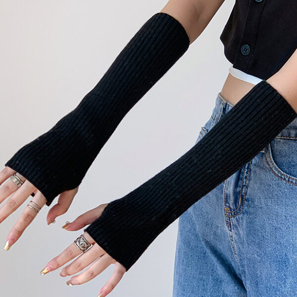 Casual Wool Knitting Keep Warm Solid Color Arm Warmers Accessories BLACK-30cm SkuCY-!111331MaterialWool FeatureKeep Warm