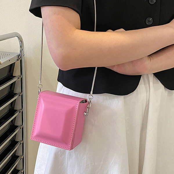 Fashion Solid Color PU Chocolate Shape Shoulder Bag PINK-SMALL SIZE SkuCY-!105617MaterialPU FeatureSolid Color