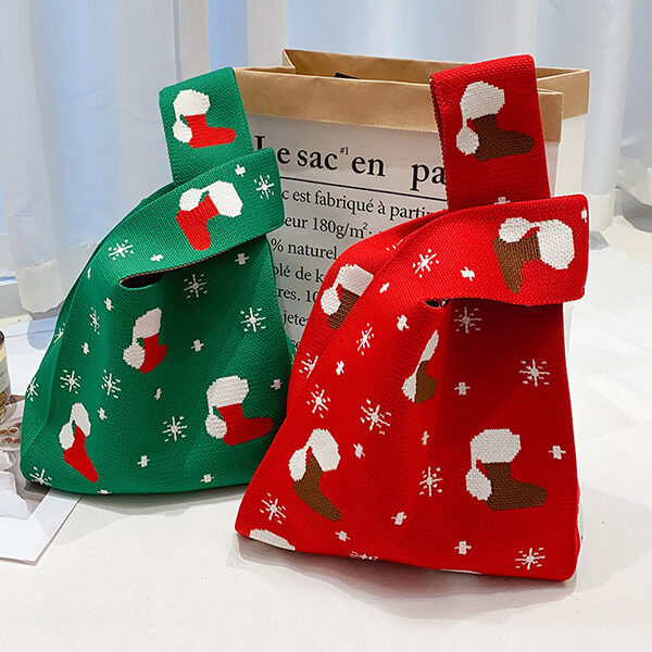 Christmas Printed Bags Accessories Handbags GREEN-One_size SkuCY-!112624MaterialPolyester LiningCotton FeaturePrinted OccasionFestival