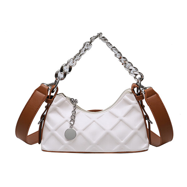 PU Chains Shiny Shoulder Bag Handbag BROWN-One_size SkuCY-!115371MaterialPU LiningPolyester