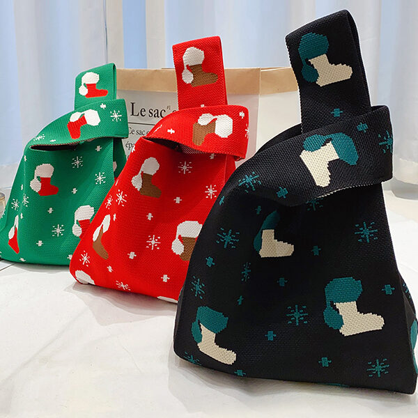 Christmas Printed Bags Accessories Handbags BLACK-One_size SkuCY-!112624MaterialPolyester LiningCotton FeaturePrinted OccasionFestival