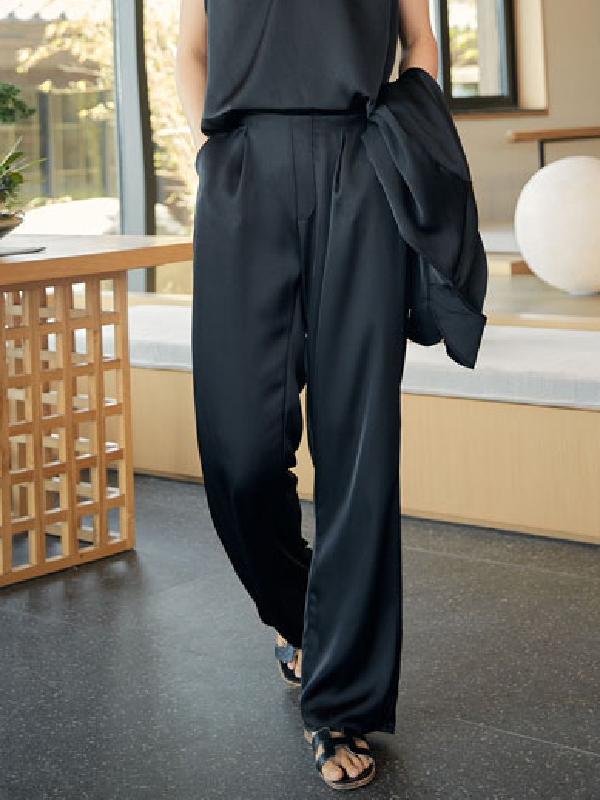 SkuCY-!107548MaterialPolyester StyleWide Leg FeatureSolid Color OccasionCasual