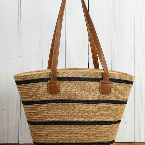 Rock your weekend with this Alena Woven Striped Tote Bag!  Perfect for the beach or a quick escape