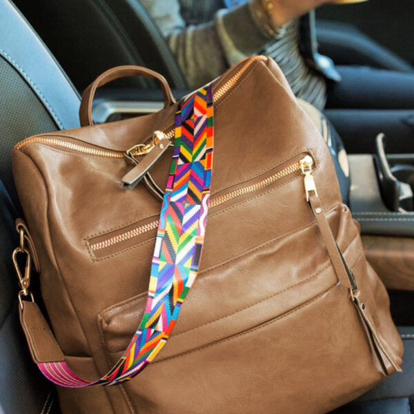 Get a trendy look with this stylish geometric crochet strap! Made with durable PU leather
