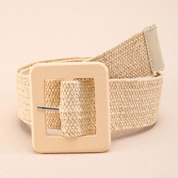 Get your boho on with this beautifully woven belt. The square buckle adds a touch of one-of-a-kind style. Its wide design boldly makes a statement. Made with top-notch materials for long-lasting wear.