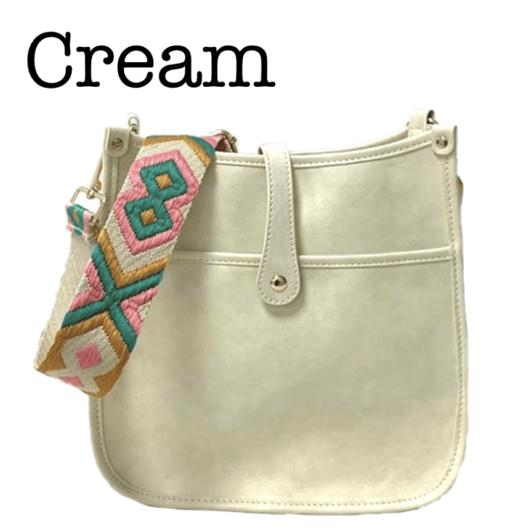 Now you can build your perfect bag! Pick your favorite color Vintage bag and then pick your favorite style strap to build the perfect bag. All straps are interchangeable!Our beautiful vintage vegan leather handbag from the Threaded Pear is the perfect tak
