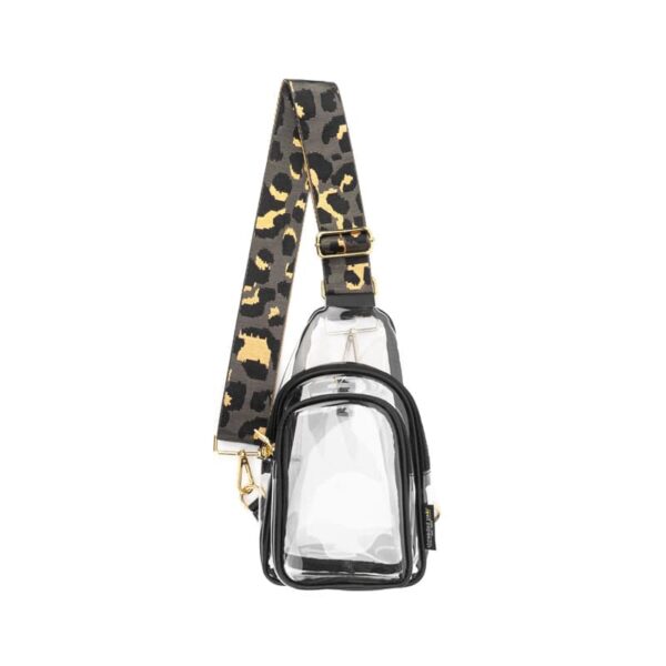 PRODUCT DESCRIPTIONNow you can build your perfect clear sling bag! Pick your favorite trim color sling bag and then pick your favorite style strap to build the perfect bag. All straps are interchangeable!Our Riley clear sling from the Threaded Pear is